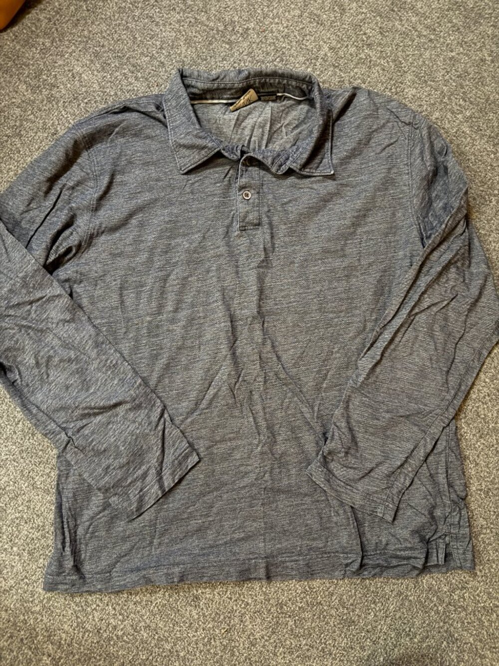 Jos. A. Bank Marled Denim Blue 100% Cotton 3 Button Long Sleeve Shirt Size XL